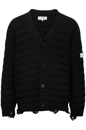 Cardigan in lana vergine nero MM6 MAISON MARGIELA | SH0HP0005M13040900